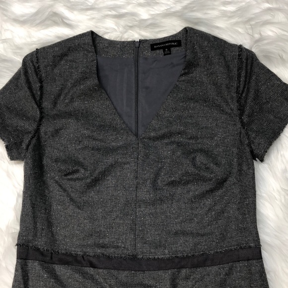 SALE Banana Republic grey wool detail sheath dress - Picture 4 of 8